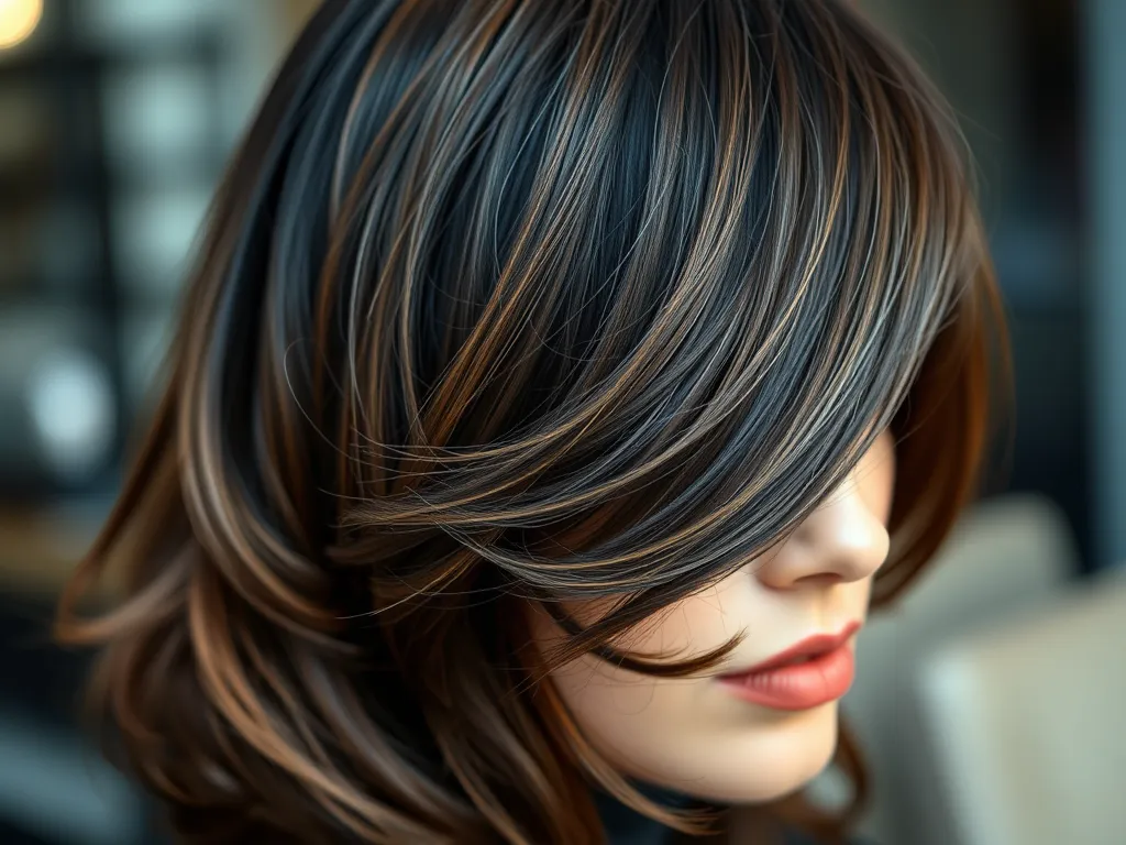 Mocno wycieniowane włosy z grzywką na bok – dla kogo fryzura?