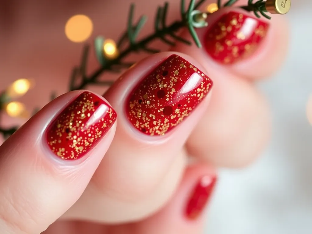 Paznokcie świąteczne czerwone ze złotym – poradnik