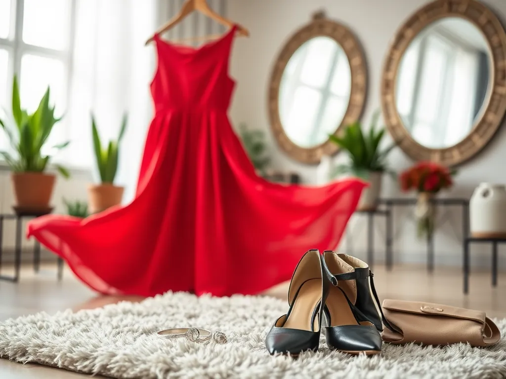 Jakie buty stylizacje dodatki do czerwonej sukienki?